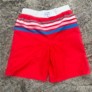 EUC Mini Boden Red Striped Swim Shorts 13/14
